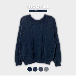 VINTAGE | Navy Textured Jantzen Grandpa Sweater